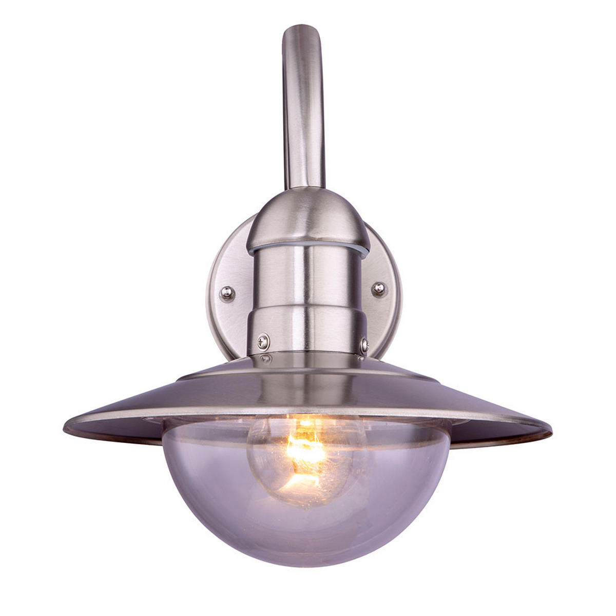 WANDLAMPE Edelstahl Silber Klar - Silberfarben, Metall (31/24/30cm) - Globo Lighting