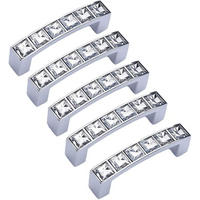 SCHRANKKNOPF Kristall 5er-Set - Goldfarben, Metall (0.24/1.4/0.73cm)