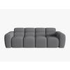 SOFA Lisa aus strukturiertem Stoff grau 4 Sitzplätze - Grau, Textil (256/77/101cm) - Micadoni