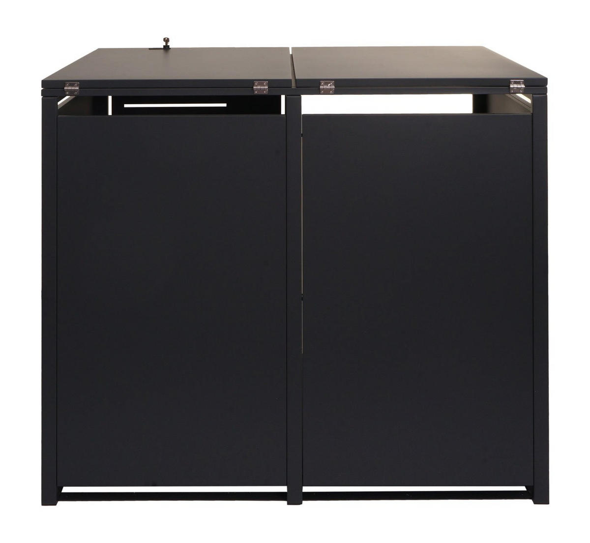 MÜLLTONNENBOX mit Brennholzregal 117x132x82cm erweiterbar 152kg Anthrazit - Anthrazit, Metall (132/117/82cm) - PROREGAL