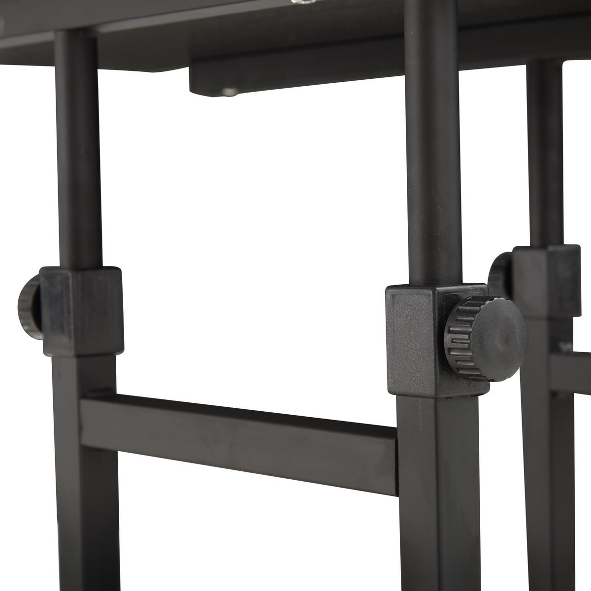 LAPTOPTISCH DE-14832 höhenverstellbar mit 2 Regalen Schwarz - Schwarz, Holzwerkstoff (80/40/82cm) - ComfortXL