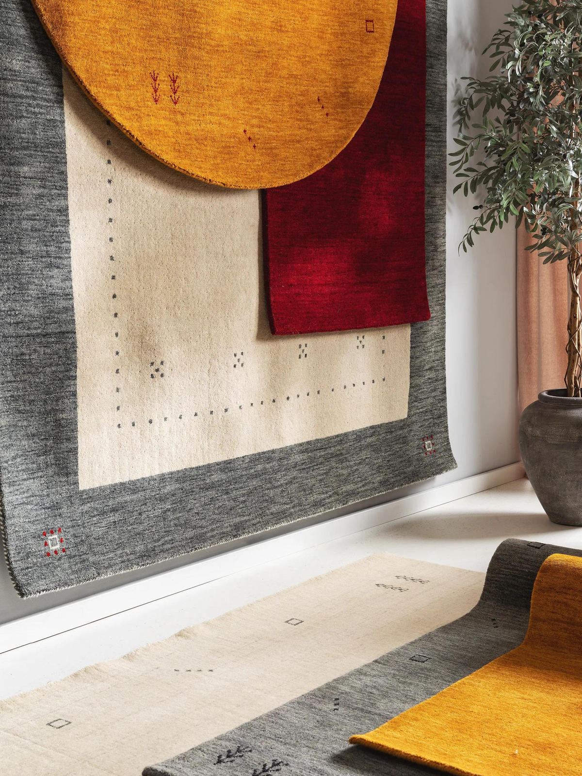 WOLLTEPPICH Jamal Beige/Grau 200x300 cm - Beige, Textil (200/300cm) - benuta Nest