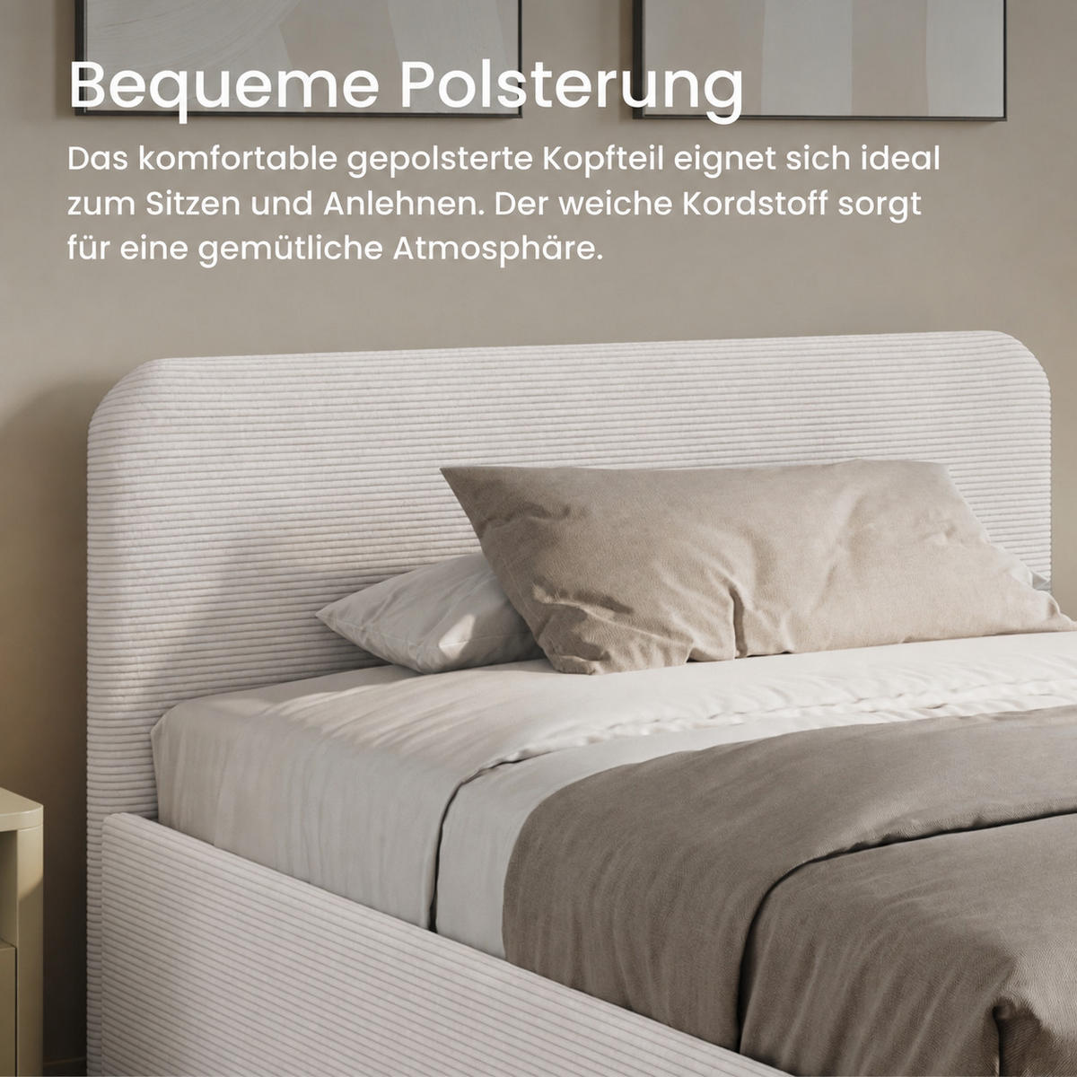 POLSTERBETT 140x200 cm in Weiß - Weiß, Holzwerkstoff/Textil (140/200cm) - Home Collective