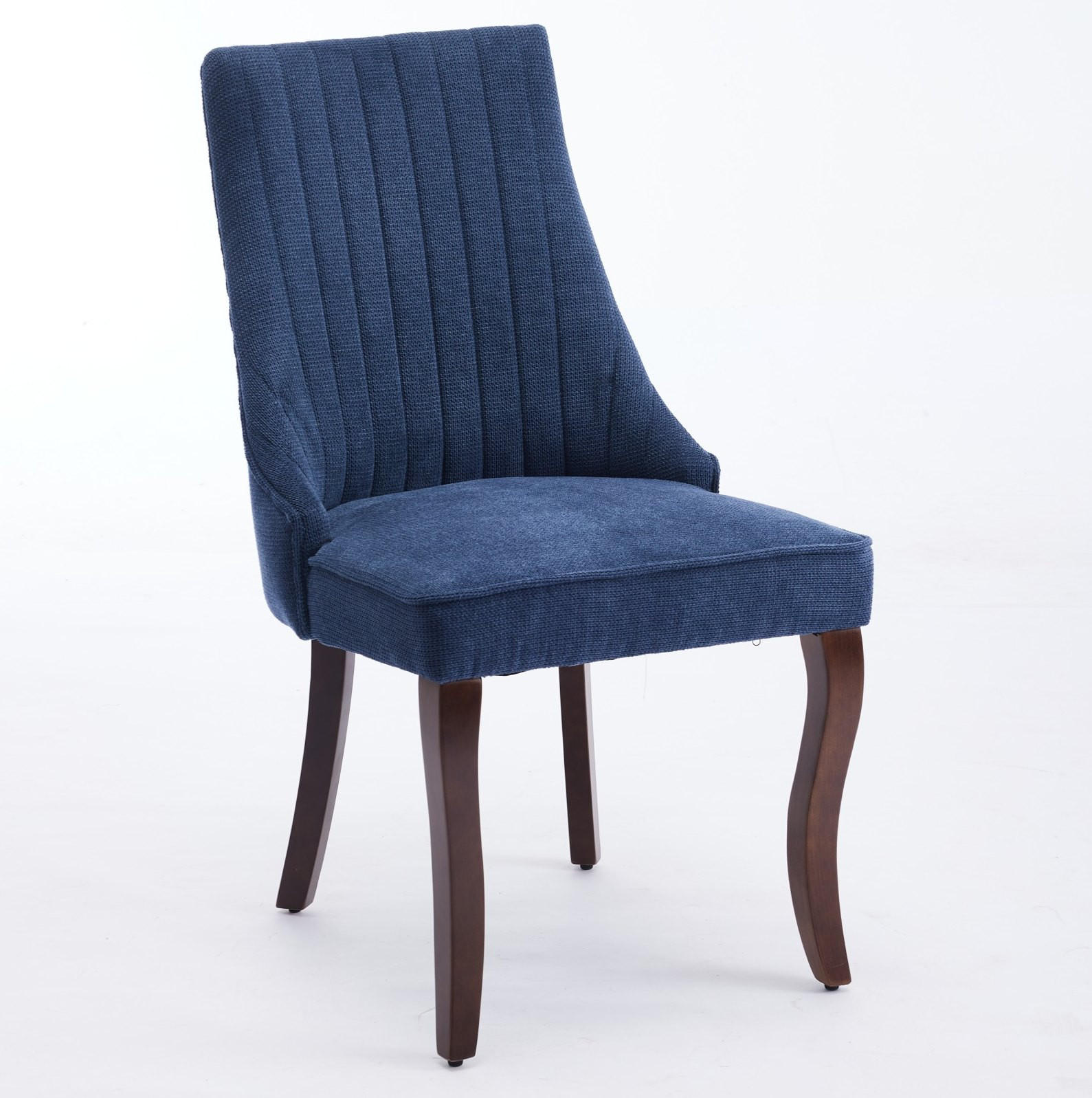 ESSZIMMERSTUHL 2er-Set mit hoher Rückenlehne Chenille Blau - Blau, Holz (50/95.5/64cm) - Meubliv