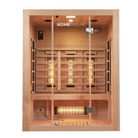 INFRAROTKABINE mit Vollspektrumstrahler SAHARA L - 150 x 120 cm für 3 Personen - Braun, Holz (150/190/120cm) - Home Deluxe