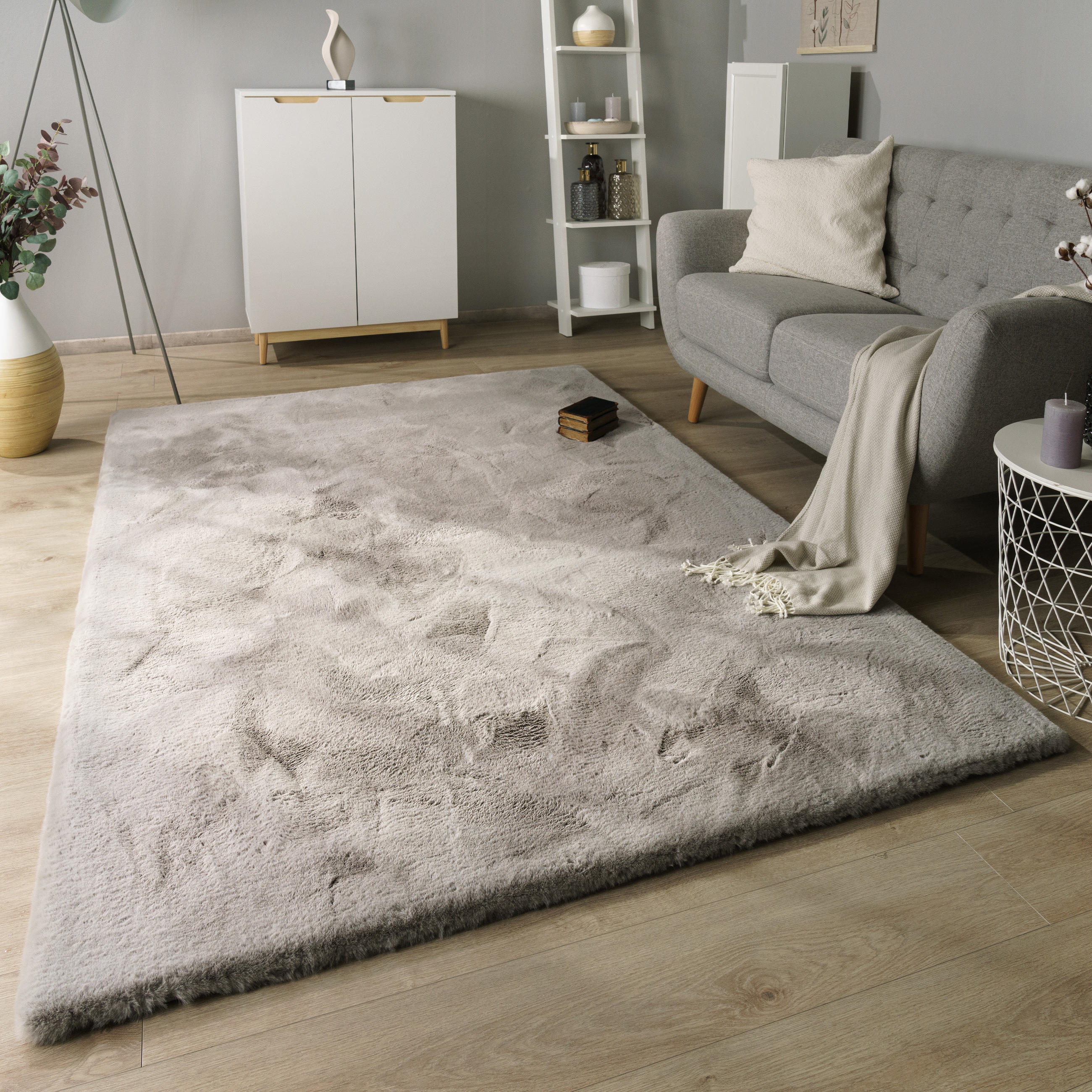 HOCHFLORTEPPICH 160/160 cm Rabbit Deluxe 860 - Grau, Textil (160/160cm) - Paco Home