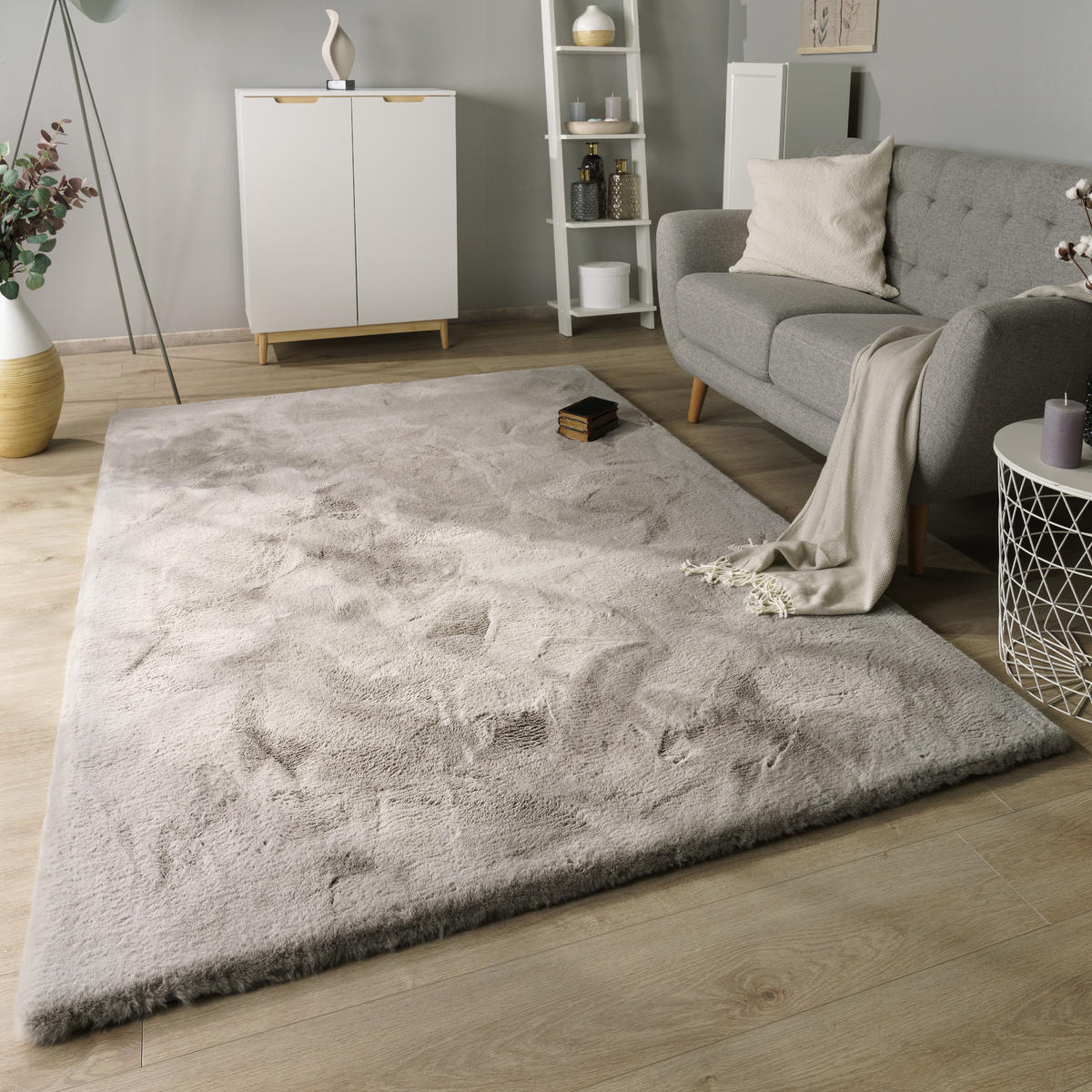 HOCHFLORTEPPICH 160/160 cm Rabbit Deluxe 860 - Grau, Textil (160/160cm) - Paco Home