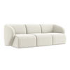 3-SITZER SOFA Samt Stoff Beige - Creme/Schwarz, Holzwerkstoff/Kunststoff (244/75/94cm) - LaMiaSofa