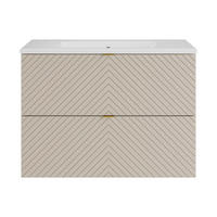 EINZELWASCHTISCH - 80 cm x 46.5 cm - Holz, Platte - Beige - DORIONI - Beige, Holz (80/61.6/46.5cm) - Vente-Unique