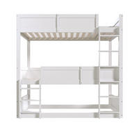 ETAGENBETT 90/200 cm Weiß aus Holz 3 Schlafplätze umbaubar mit hohem Rausfallschutz - Weiß, Holzwerkstoff (90/200cm) - OKWISH