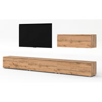 WOHNWAND Loriano IV Eiche Wotan 300/70,5/32 cm – Hängend und Stehend - Braun, Holzwerkstoff/Kunststoff (300/70.5/32cm) - AX Living