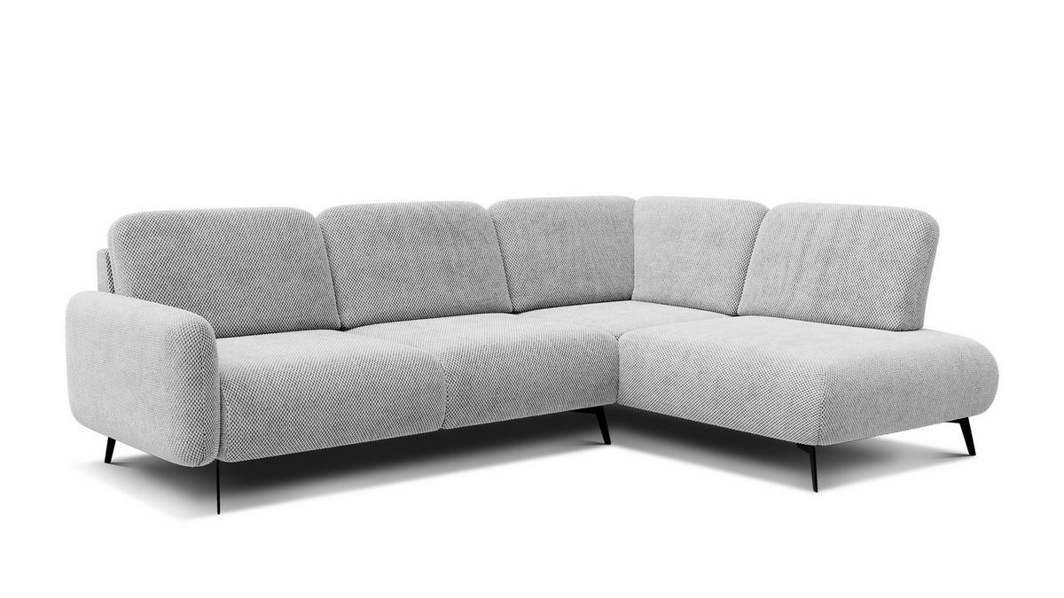 ECKSOFA FEBE 5-Sitzer rechts, hellgrau - Hellgrau/Schwarz, Holz/Textil (271/190cm) - Courtois Laville
