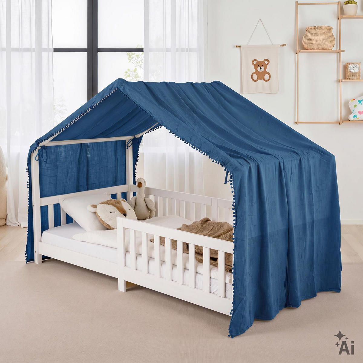 BETTHIMMEL FÜR HAUSBETT LIAN blau - Blau, Textil - IDIMEX
