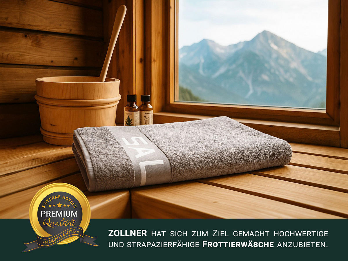 SAUNATUCH, 80x200 cm, 100% Baumwolle, Braun - Grau, Textil (80/200cm) - Zollner