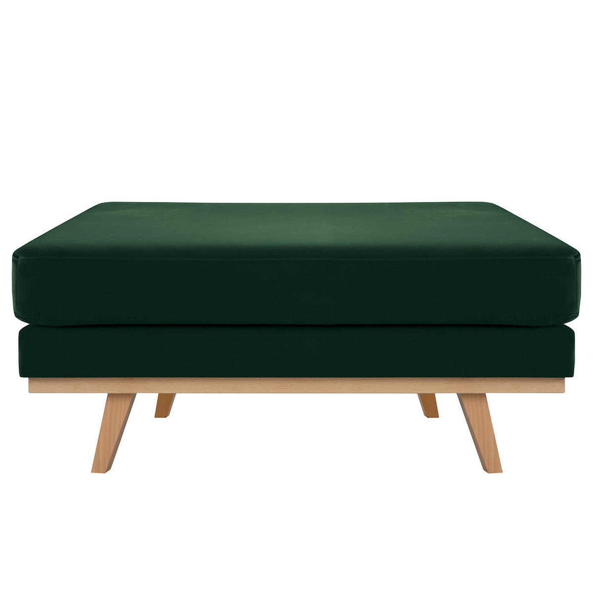 POLSTERHOCKER - Buchefarben/Grün, Buchenholz/Textil (85/43/60cm) - home24