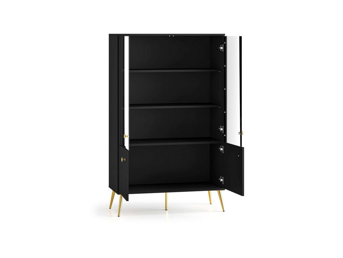 VITRINE – 92 cm – Eljot – Schwarz - Schwarz, Holzwerkstoff (92/149/40cm) - hi-markt