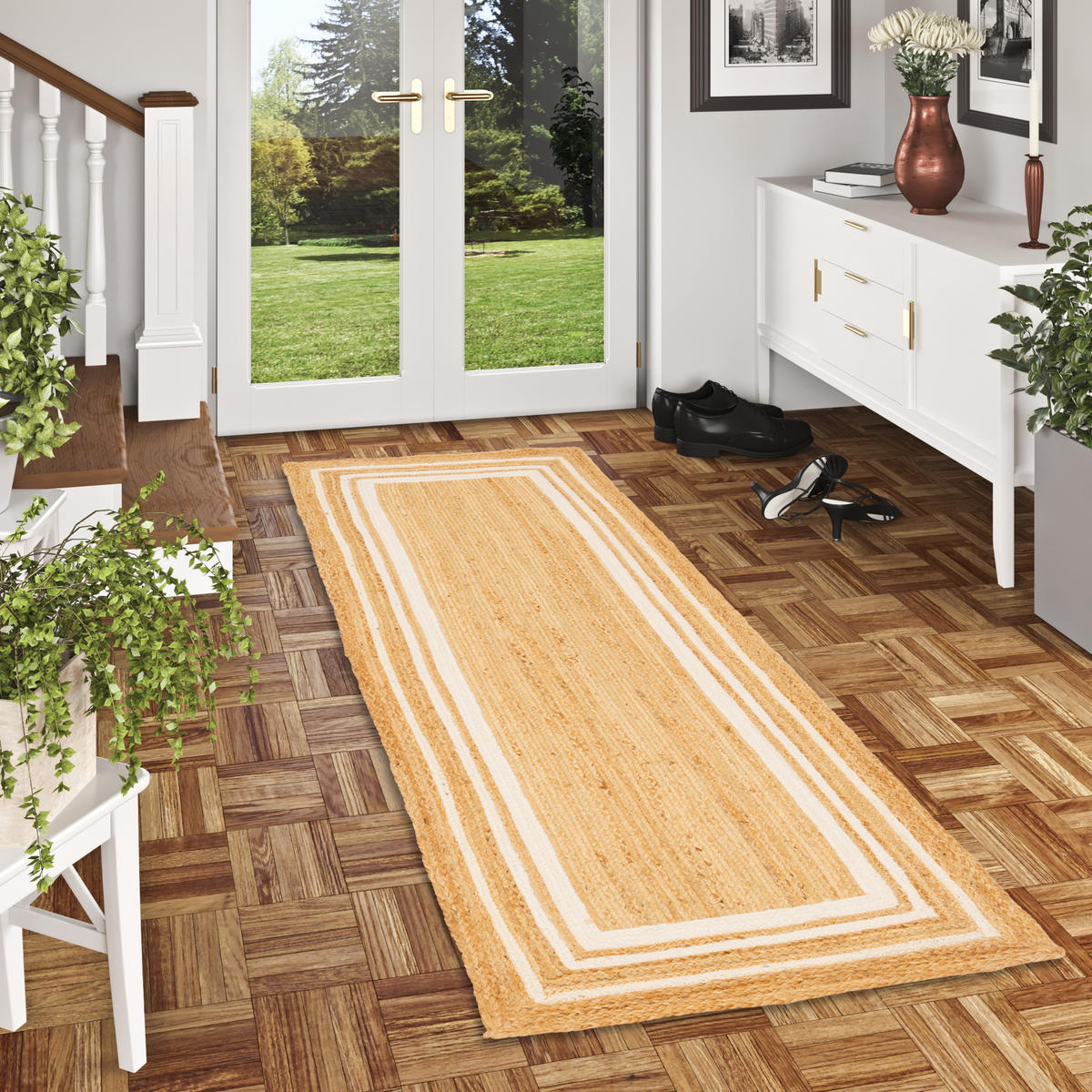 NATURFASER TEPPICH LÄUFER JUTE SALSA - Creme, Textil (80/150cm) - Pergamon