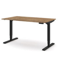 SCHREIBTISCH Elektrisch höhenverstellbarer Schreibtisch Y-Line Eiche Tabak Schwarz 140/80/62-127cm - Eiche Wotan/Schwarz, Holzwerkstoff/Metall (80/140/127cm) - ASSMANN