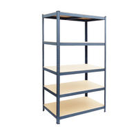 ETAJERĂ Antracit pentru sarcini grele metal 5 rafturi 40x100x180 cm - antracit, material plastic/compozit lemnos (100/180/40cm) - Relaxdays