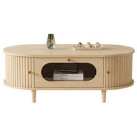 KONFERENČNÍ stolek 100/50/36 cm dubová barva z MDF se zásuvkou a roletovými dvířky - barva dubu, kompozitní dřevo (100/50/36cm) - OKWISH