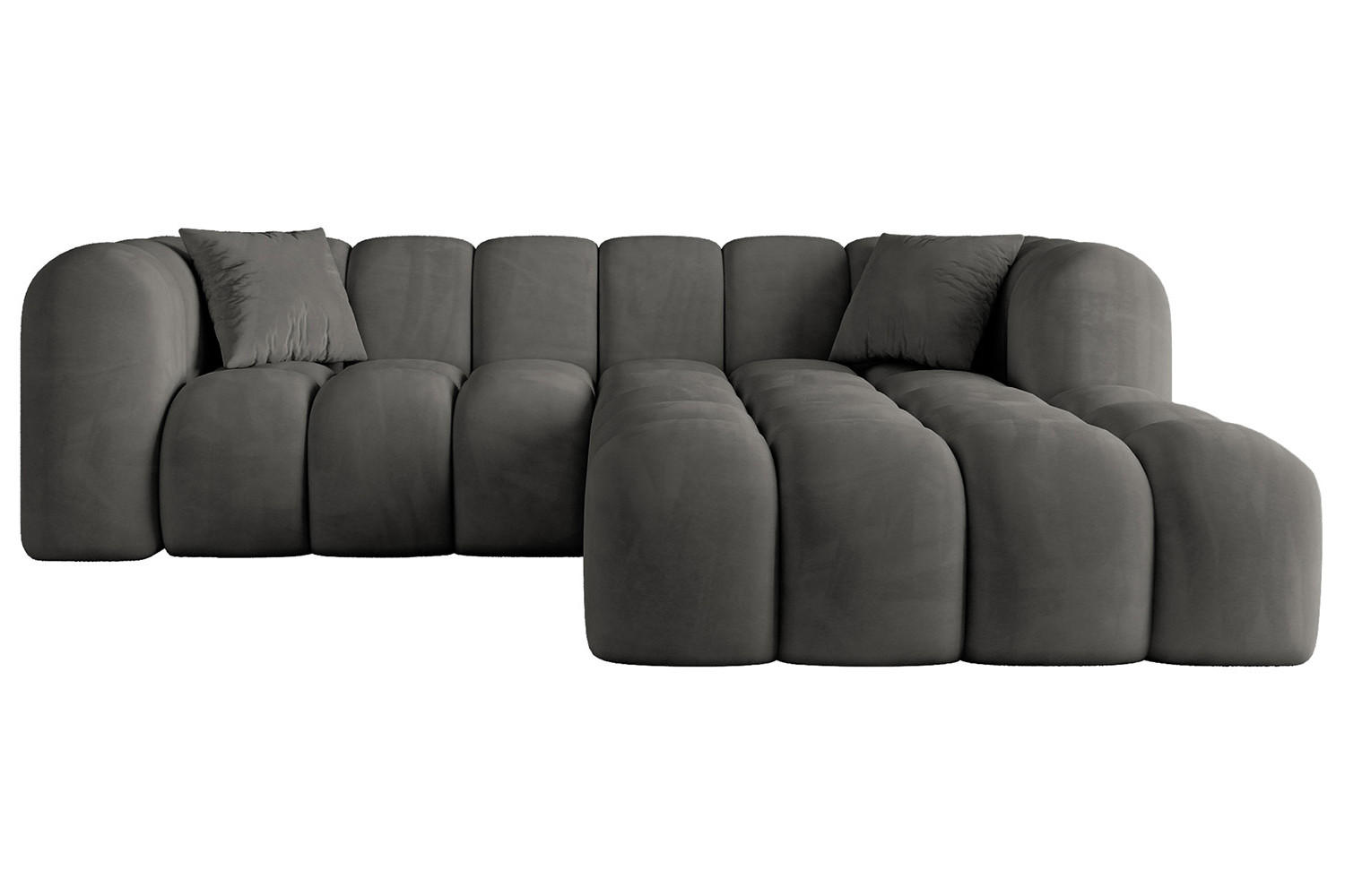 ALTDECOR ROHOVÁ SEDACÍ SOUPRAVA s otomanem vpravo OLEA-L1 – 231 × 173 × 74 cm antracitová