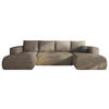 ECKSOFA LAMBI U, Wohnlandschaft U Form mit +3 Sitzen, Dunkel Creme - Lambi 08 - Ecru, Textil (340/89/114cm) - Moderno Meble