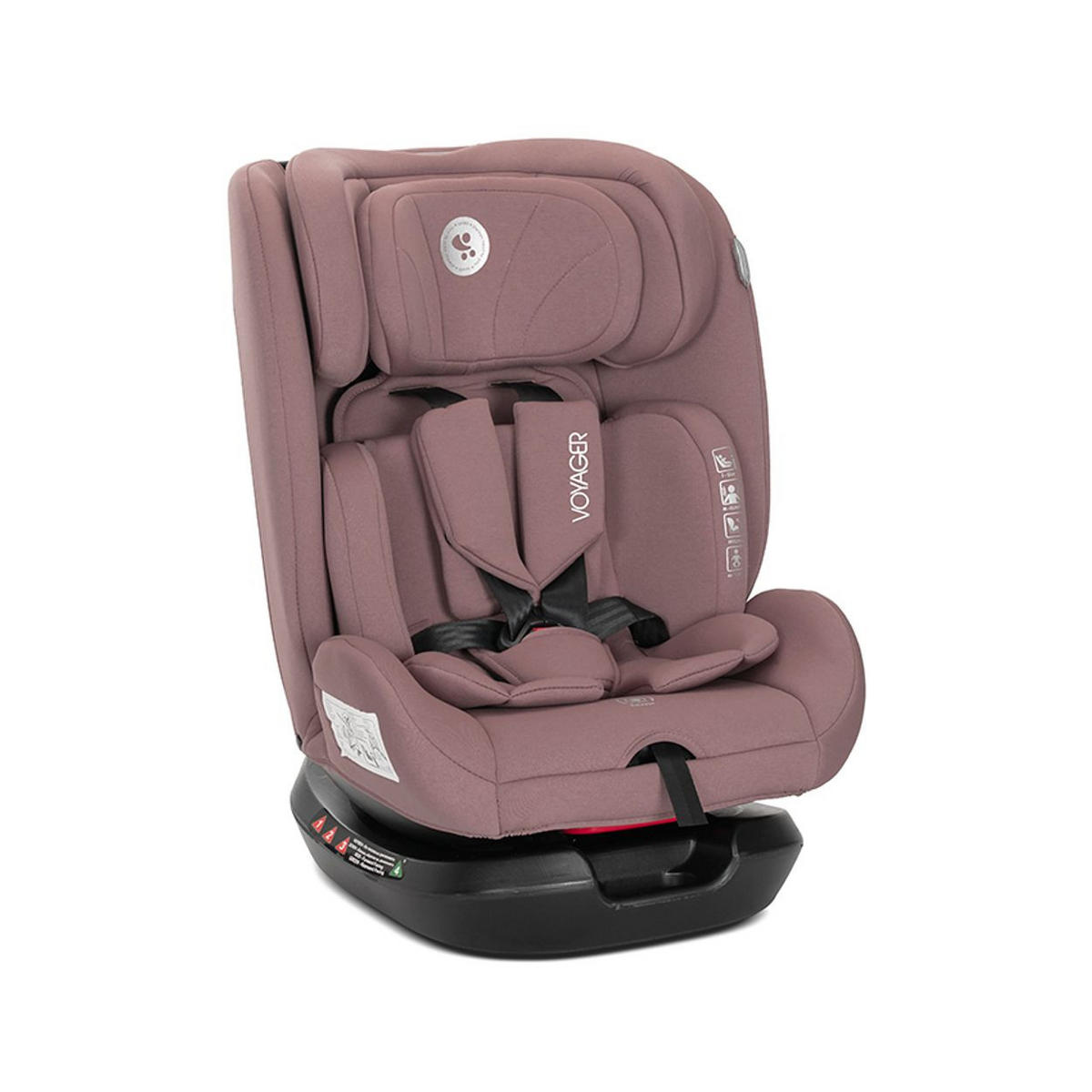 KINDERSITZ Voyager (40-150 cm) pink Nackenkissen, Kopfstütze, Gurt, i-Size, Polyester, Memory Foam - Pink, Kunststoff (43/75/46cm) - Lorelli