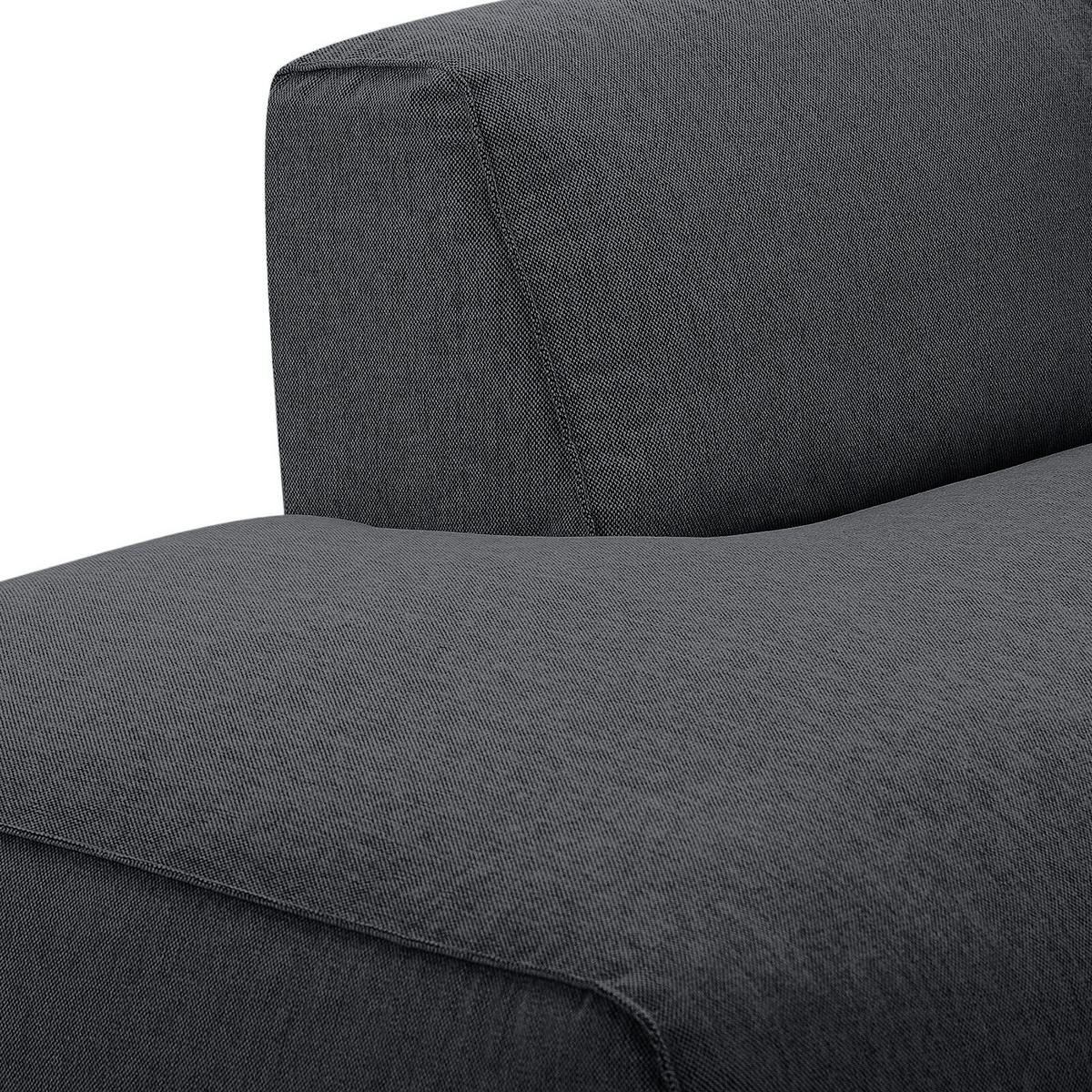 3-SITZER ECKSOFA mit Recamiere - Schwarz/Grau, Kunststoff/Textil (295/231cm) - home24