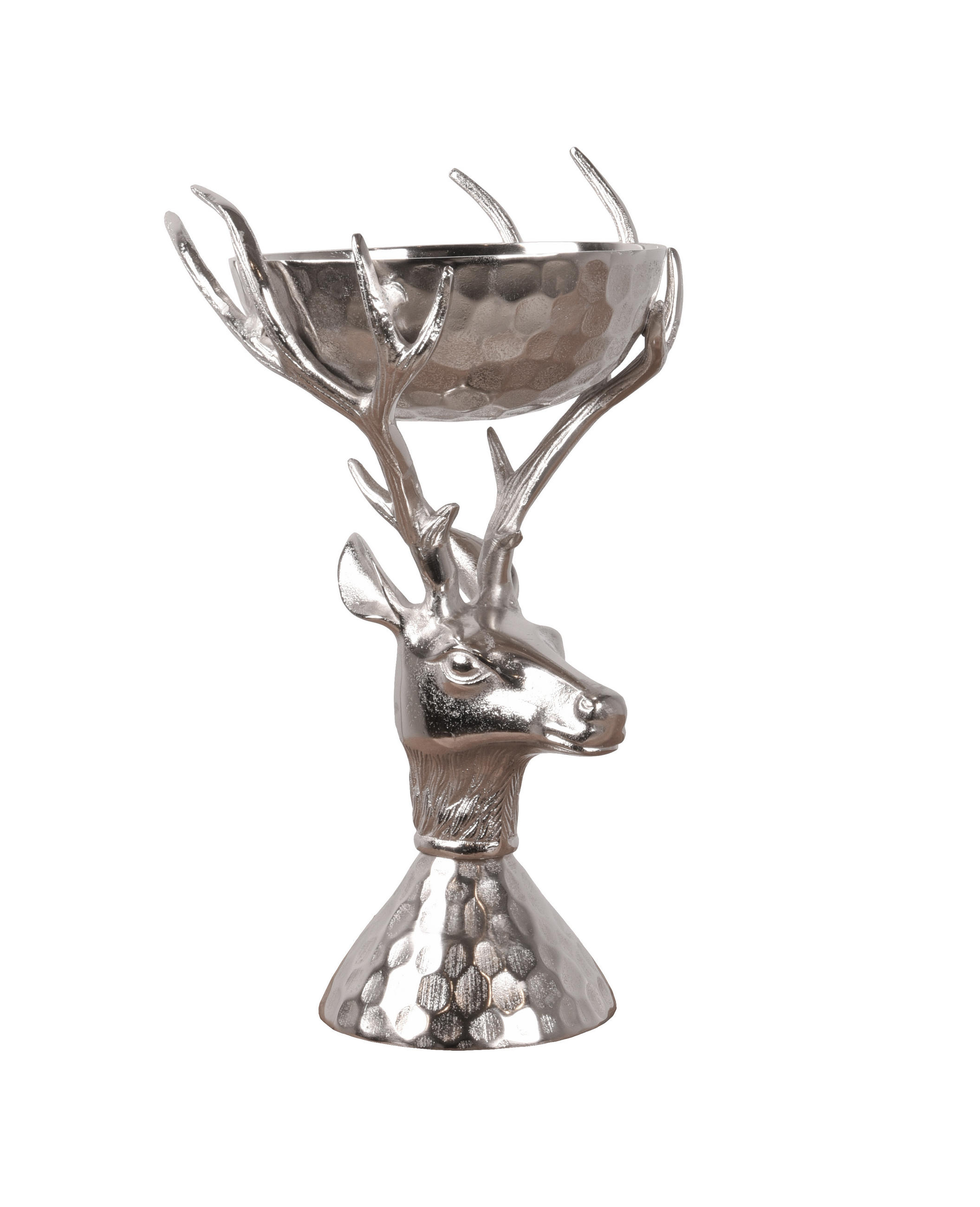 DEKO-SCHALE Ida Silber 42x25x25cm - Silberfarben, Metall (25/42/25cm) - DELUKE