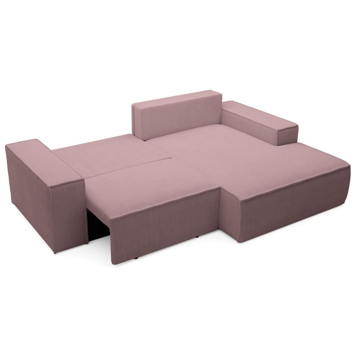 ECKSOFA Farese Mini mit Cordbezug Mauve, rechts - Flieder/Schwarz, Textil (240/167cm) - Selsey