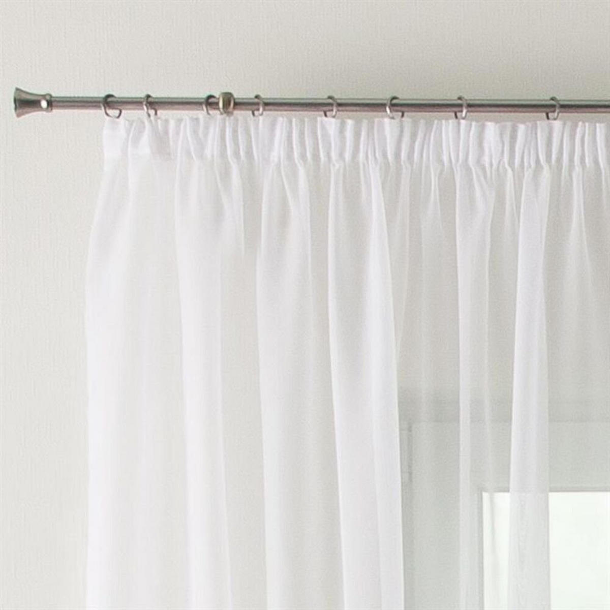 GARDINE Voile Weiß mit Kräuselband - Weiß, Textil (200/145/290cm) - Decohome