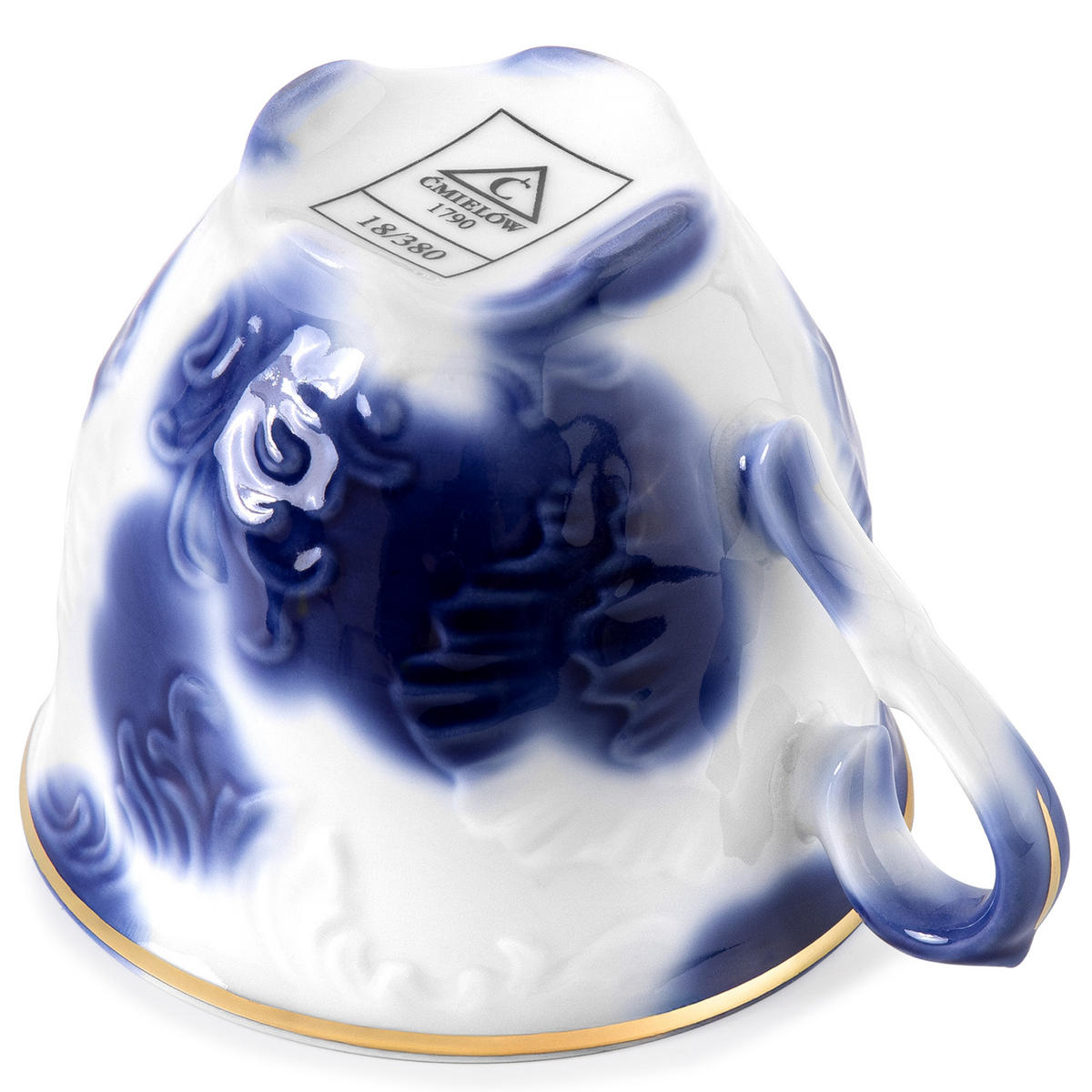 KAFFESERVICE CMIELOW ROCOCO Kaffetassen-Set - Blau/Weiß, Keramik (12.5/6/12.5cm) - KONSIMO®