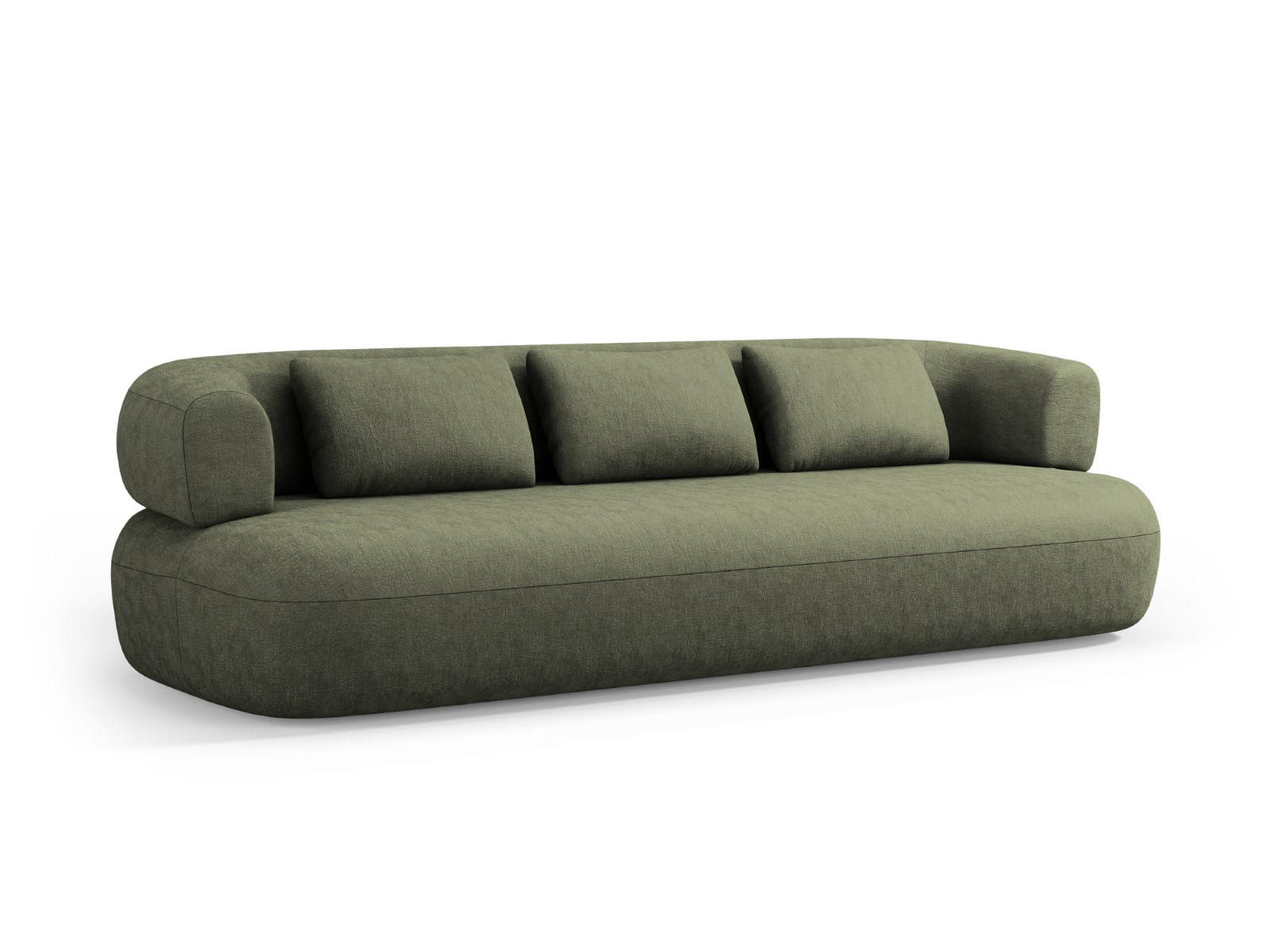 SOFA Jenny aus Chenille-Stoff grün 4 Sitzplätze - Grün, Textil (226/73/90cm) - Micadoni