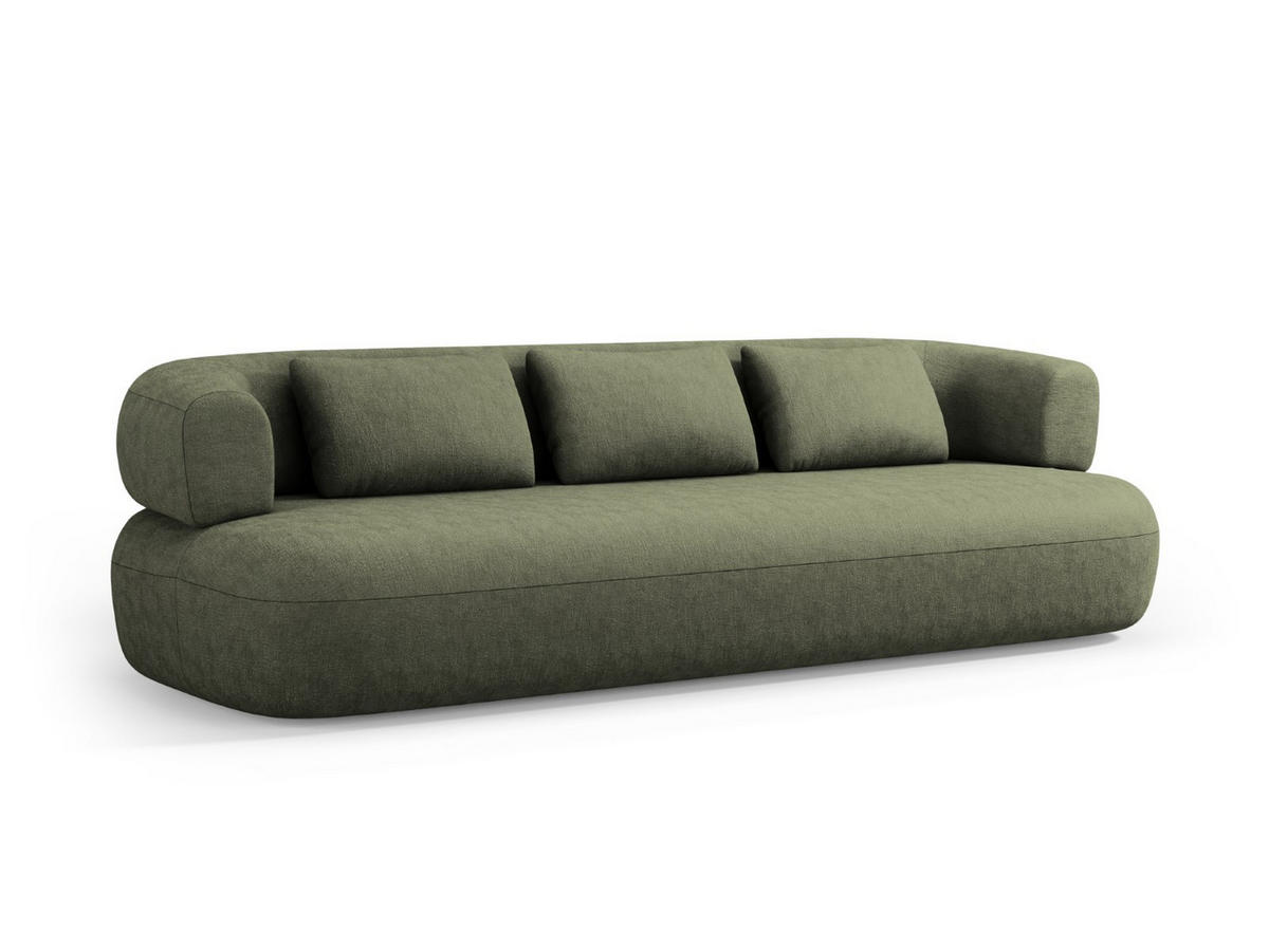 SOFA Jenny aus Chenille-Stoff grün 4 Sitzplätze - Grün, Textil (226/73/90cm) - Micadoni