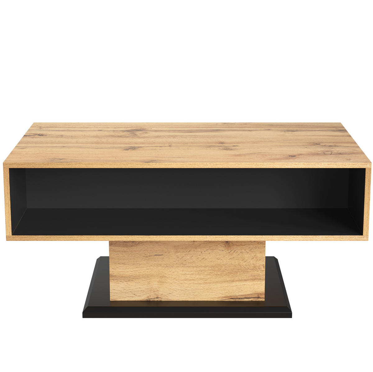 COUCHTISCH, Melamin-Eichenholzdekor, grifflose Schublade & doppelter Stauraum, 100/60/47 cm, Naturfarben - Naturfarben, Holzwerkstoff (100/47/60cm) - Redom