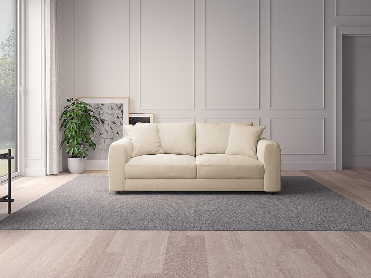 2,5-SITZER SOFA - Beige/Schwarz, Kunststoff/Textil (189/79/106cm) - home24