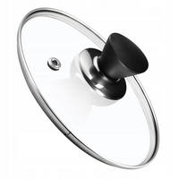 DECKEL mit schwarzem Griff, 16 cm - Transparent, Glas/Kunststoff (16cm) - KADAX