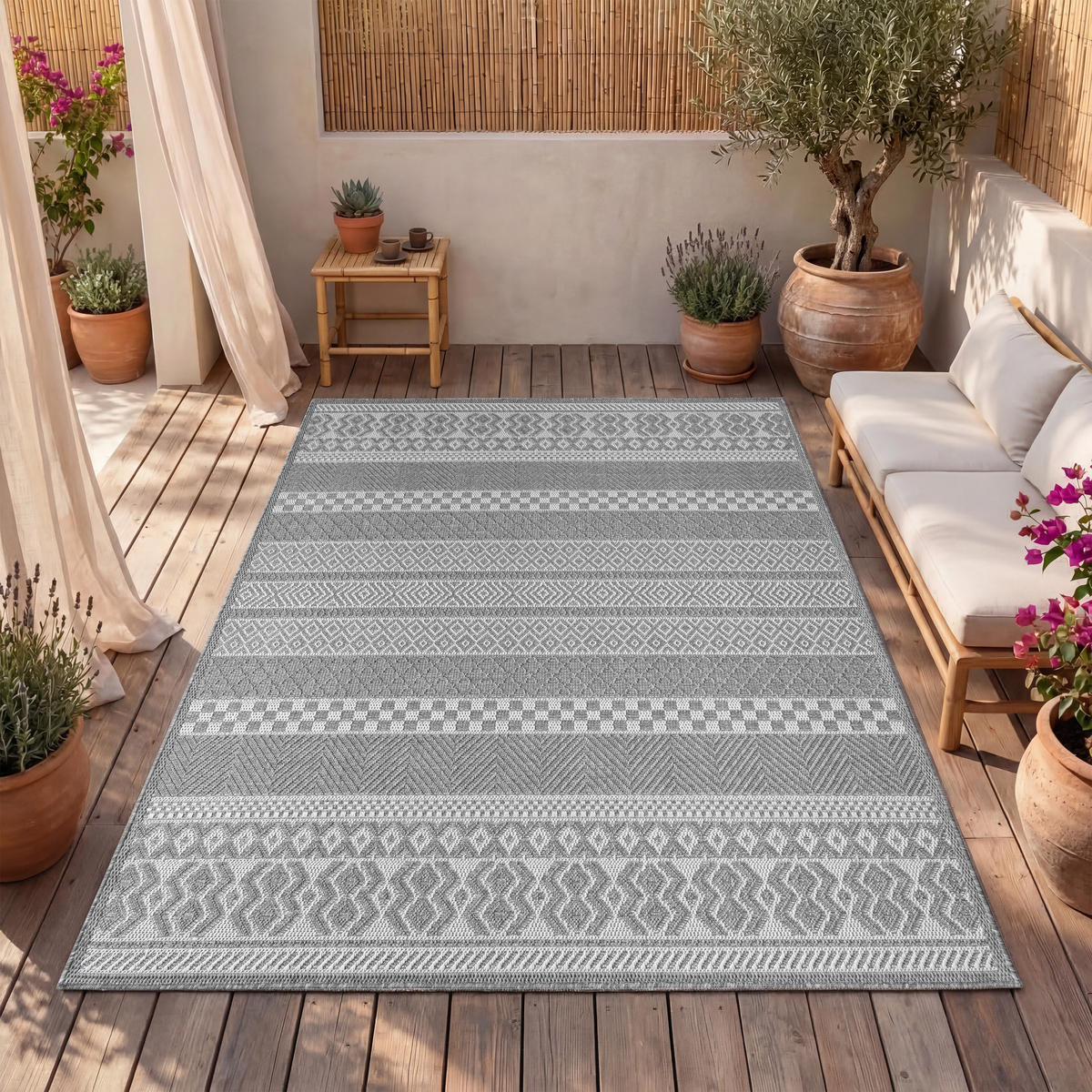 OUTDOORTEPPICH 80/150 cm Vermont 183 - Hellgrau, Textil (80/150cm) - Paco Home