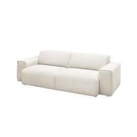 SOFA RANI Weiß Cord - Schwarz/Weiß, Kunststoff/Textil (256/71/101cm) - KAWOLA