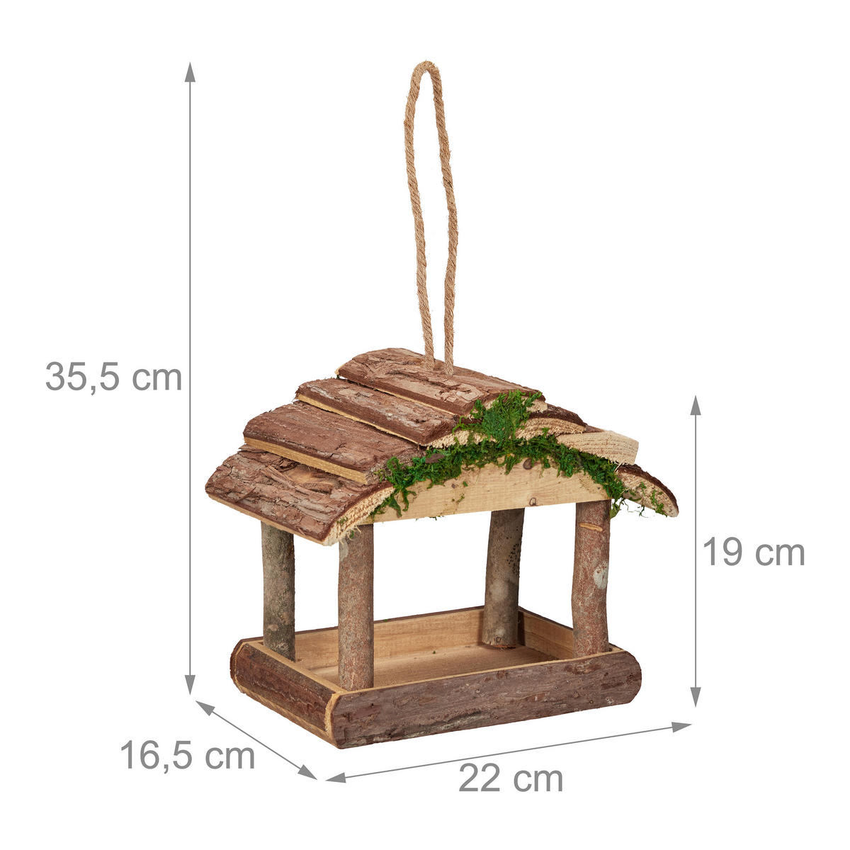 VOGELFUTTERHAUS - Braun, Naturmaterialien/Holz (22/19/16.5cm) - Relaxdays
