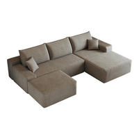 WOHNLANDSCHAFT DE-34857 U-Form 2-Sitzer Chaiselongue rechts Camel - Sandfarben, Textil (175/83/270cm) - ComfortXL