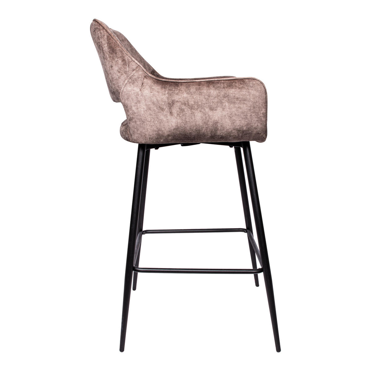 BARHOCKER Fallon Schwarz 61/53/105cm - Cappuccino, Textil (53/105/61cm) - PTMD Collection