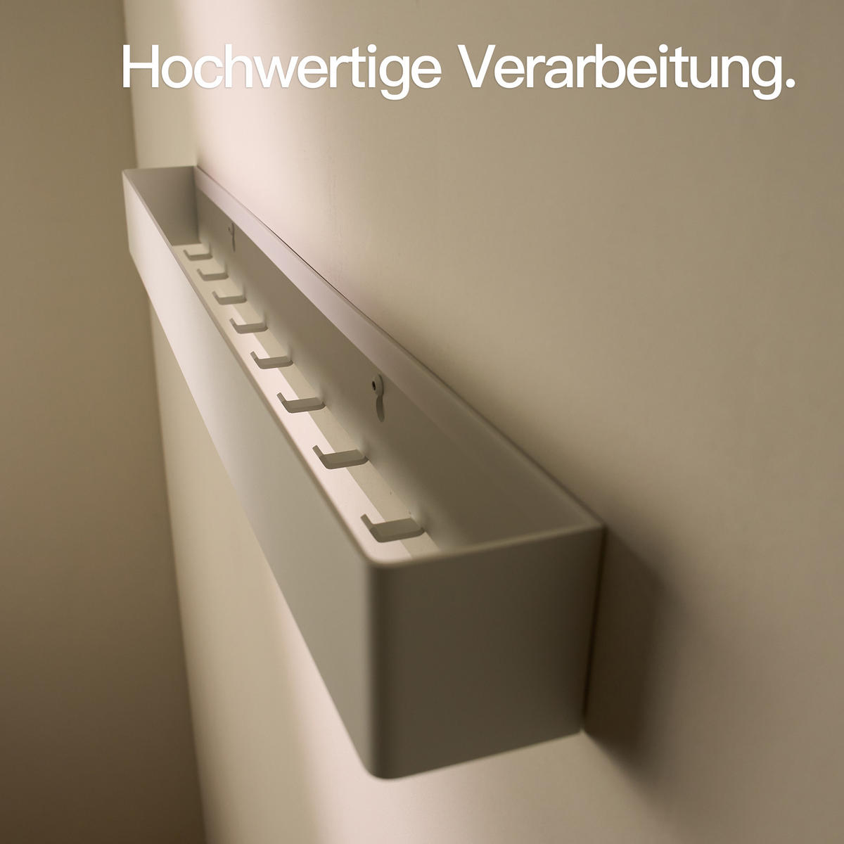 GARDEROBENLEISTE Wandgarderobe Matt Weiß 80 cm - Weiß, Metall (80/8/7.8cm) - Designfabrik Hamburg