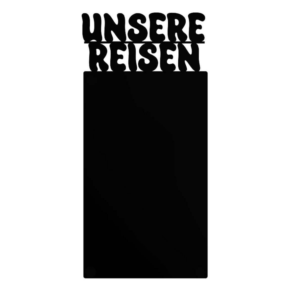 MAGNETTAFEL Unsere Reisen Schwarz 30x64 cm - Schwarz, Metall (30/64/0.7cm) - ANWICAR