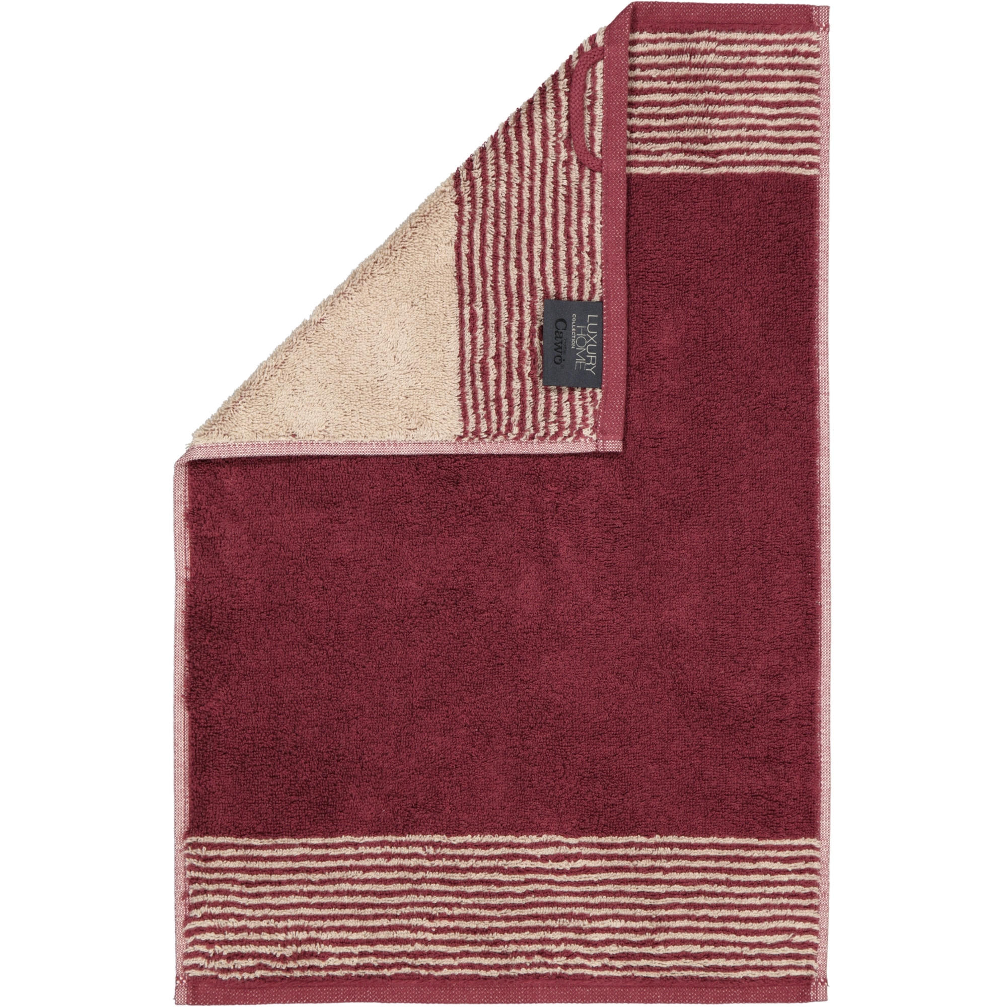 GÄSTETUCH Walkfrottier in Bordeaux 30x50 cm - Rot, Naturmaterialien (30/50cm) - Cawoe