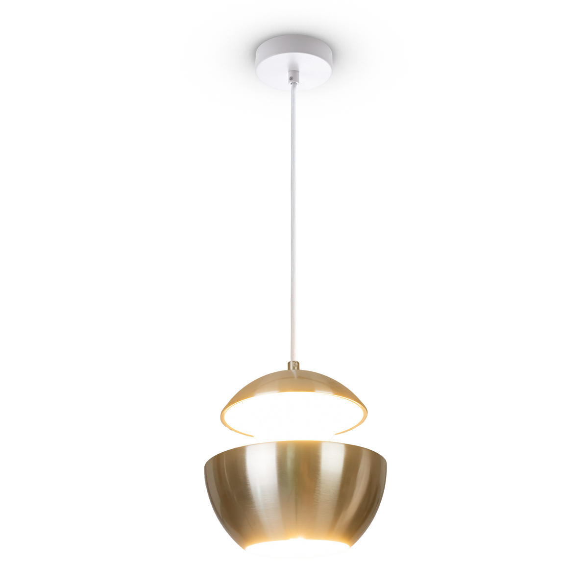 PENDELLEUCHTE Ben - Weiß/Grau, Metall (20/20/20cm) - Paco Home