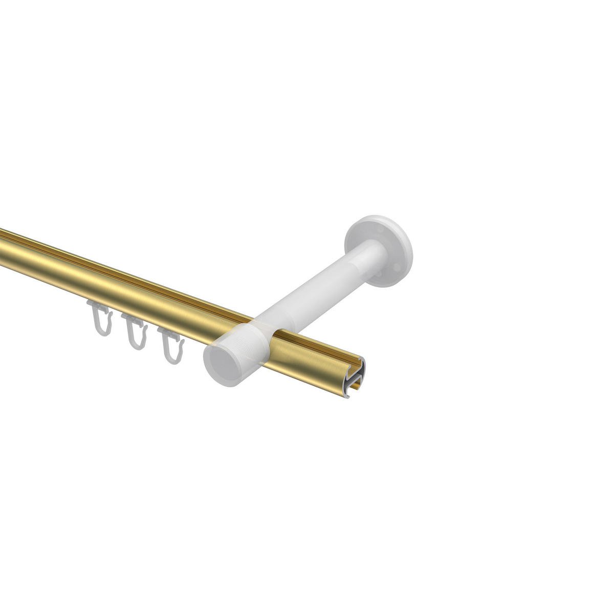 INNENLAUF-GARDINENSTANGEN-SET Prestige Savio 160 cm, 1-läufig, 20 mm Ø Messing-Optik - Messingfarben, Metall (160cm) - INTERDECO