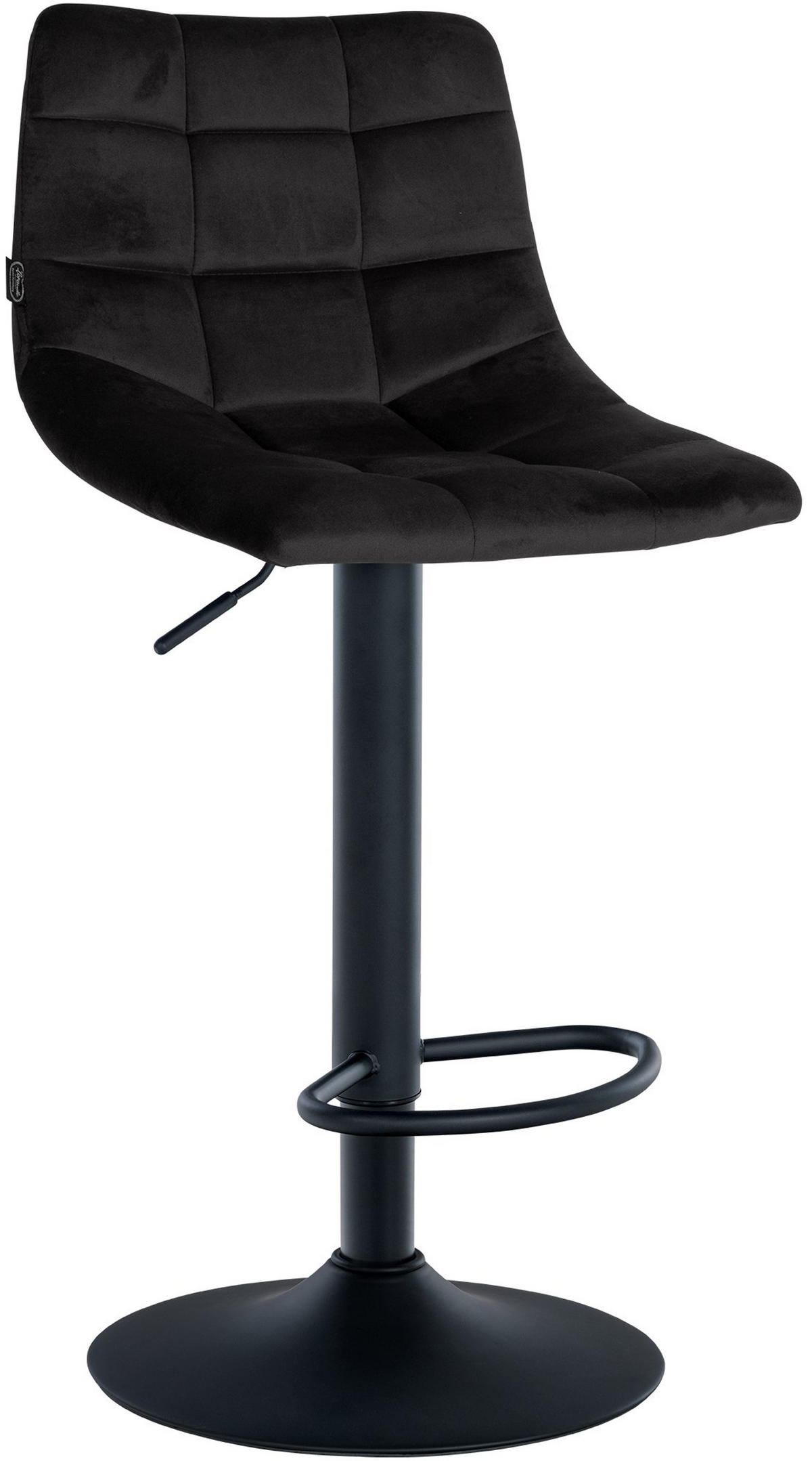 BARHOCKER 2er Set James Samt schwarz schwarz - Schwarz, Textil/Metall (43/108.5/46.5cm) - TPFLiving