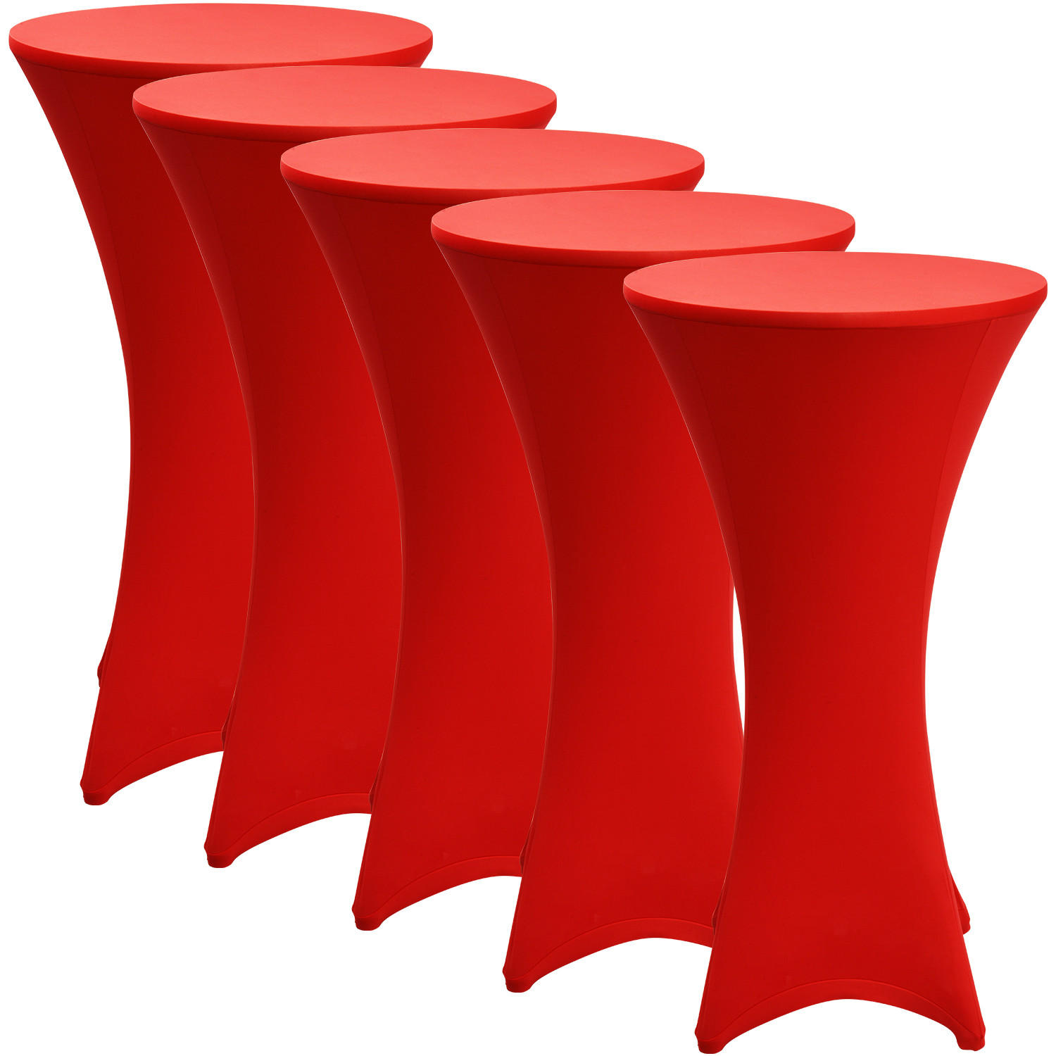 STEHTISCHHUSSE Stella Ø 80cm Rot (5tlg) - Rot, Textil (80/80cm) - Beautissu 