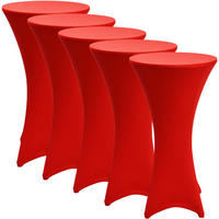 STEHTISCHHUSSE Stella Ø 70cm Rot (5tlg) - Rot, Textil (70/70cm) - Beautissu 